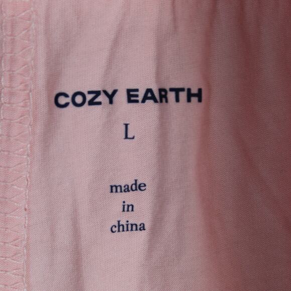 Cozy Earth Pajama Set Womens Large Bamboo Pink Button Front Sleepwear - Picture 8 of 8